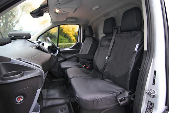 Waterproof Seat Cover Co WSC5101 Tailored Waterproof Heavy Duty Seat Covers to fit the Ford Transit Custom - Single & Double Set, Black
