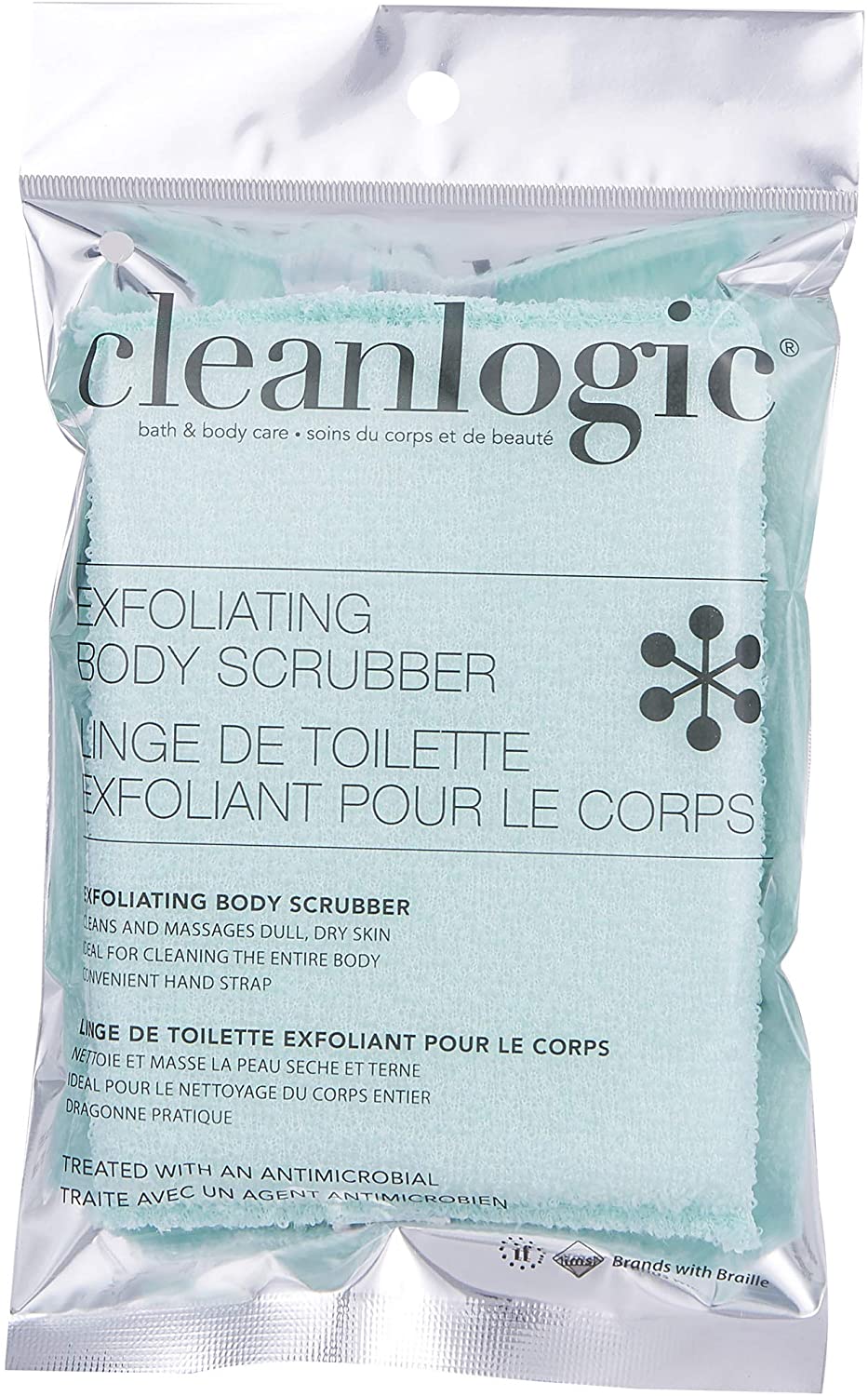 Clean Logic, Exfoliating Body Scrubber - Extra Large, Body Exfoliator for Dry Skin, Green - Image 2