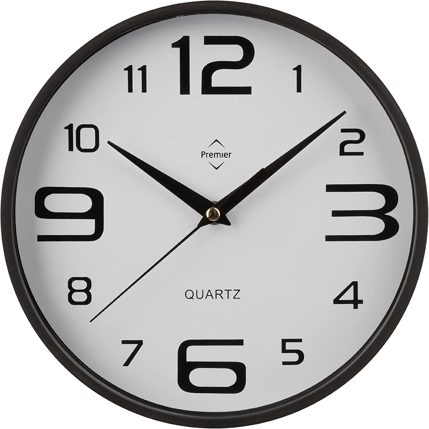 Premier Housewares 2200570 Round Wall Clock - Black H25 x W25 x D3cm
