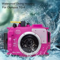 For Olympus TG-3/TG-4 Pink 195FT/60M Sea frogs Underwater camera waterproof diving housing