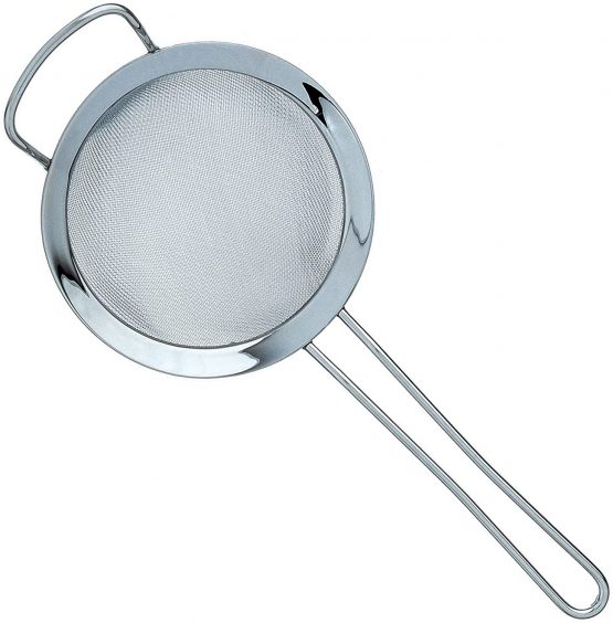 Grunwerg ST-3007 Fine Mesh Strainer with Polished Rim And Handle, Silver, 7-Inch, 18cm Diameter - Image 2