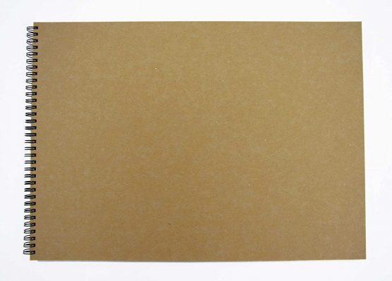 A2 Recycled Sketch Book, 40 Sheets (80 Sides) of 170gsm Recycled Cartridge Paper, Hard Covers