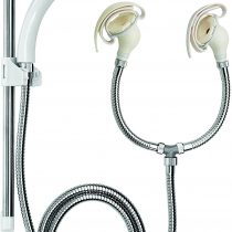 Croydex AB160022 Removeable Push-Fit Secura Spray with Universal Tap Connectors and Retaining Straps Suitable with High and Low Pressure Systems, White
