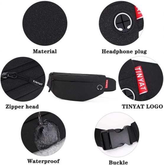 TINYAT Fanny Pack Waist Women Bum Bag Waterproof Sling Pocket Men Sport Running Hiking Walking Dog Travel Super Lightweight T2011B - Image 3
