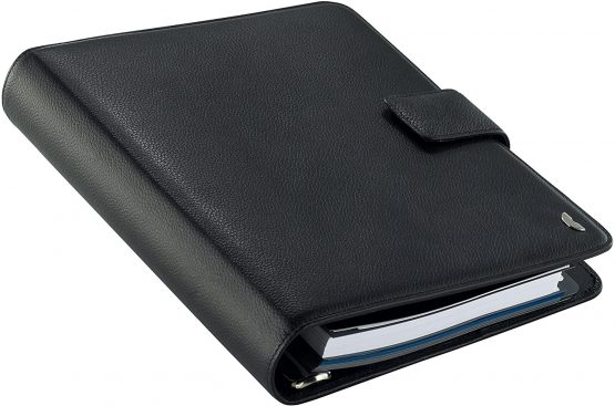 Chronoplan 50101 Organiser Nappa Leather Organiser A5 with Holder and Ring Binder – Black - Image 4