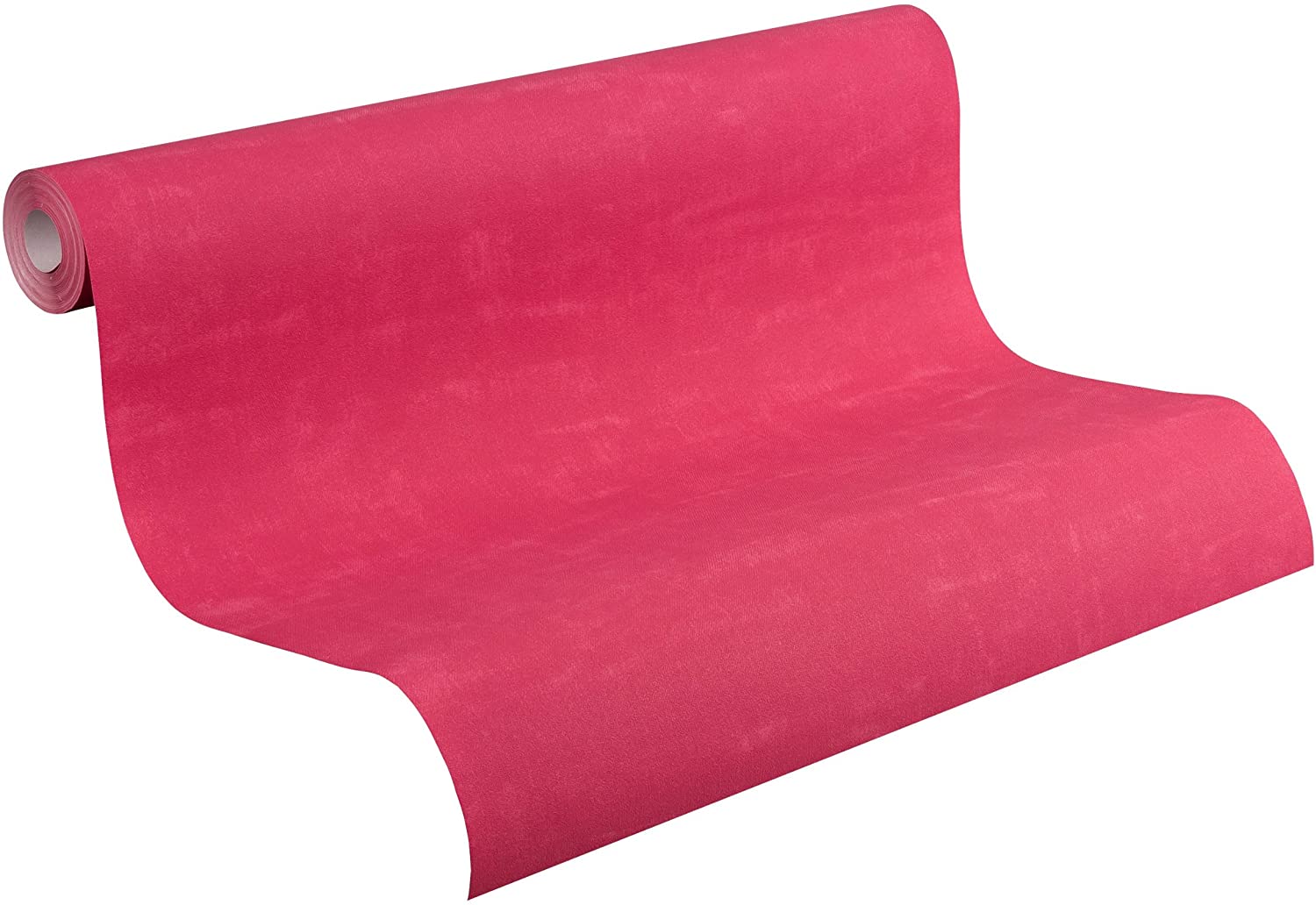 ESPRIT Home Single-Colour Wallpaper Denim Look, red, 10.05 x 0.53 m
