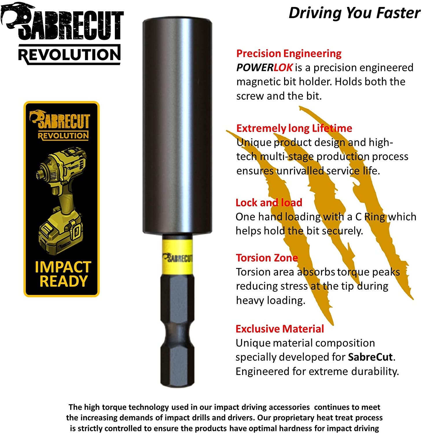 7 Piece SabreCut SCRK7 Magnetic 60mm 152mm and 305mm Professional Impact Bit Holders with 4 x 32mm PZ2 Screwdriver Impact Bits - Image 4