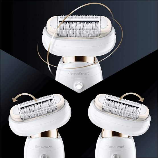 Braun Silk-épil 9 Flex Epilator, Hair Removal, With Additional Shaver & Trimmer Head For Extra Sensitive Areas, Wet & Dry, 100% Waterproof, 9-002, White/Gold - Image 2