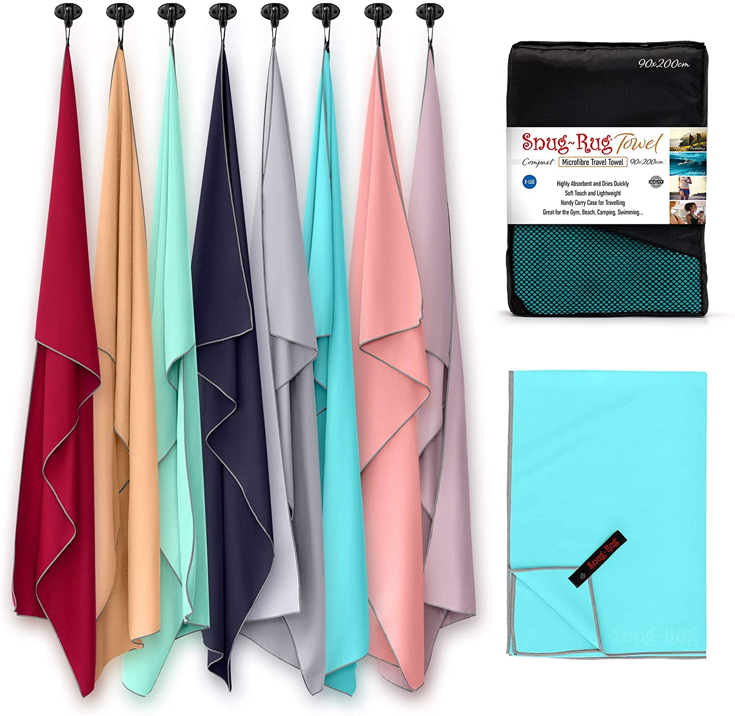 Snug Rug Microfibre Beach Towel Extra Large XL 200 x 90cm