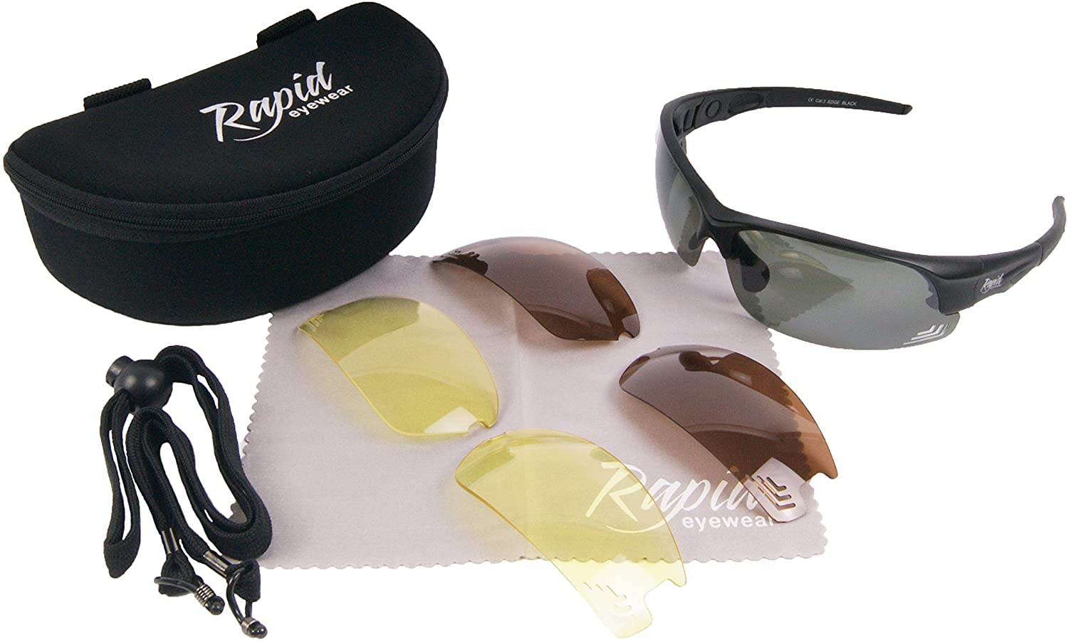 Rapid Eyewear Edge Black SUNGLASSES FOR GOLF Players with