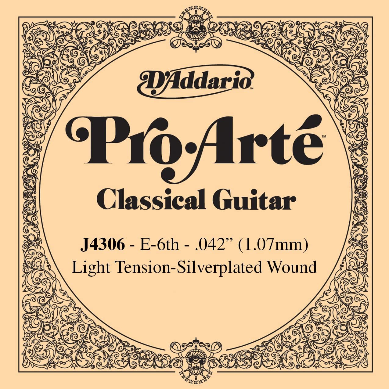 D'Addario Pro-Arte Nylon Light Tension Single Sixth String for Classical Guitar, Clear