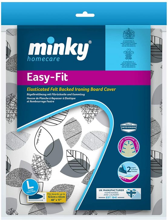 Minky PP23002000 Easy Fit Extra-Wide Ironing Board Cover, Stencil leaves , 122 x 43 cm