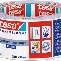 tesa Professional Aluminium Foil Tape for Repairing Ducts and Gutters, 50 mm x 25 m