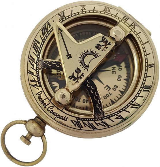 The New Antique Store Push Button Brass Pocket Compass - Image 4