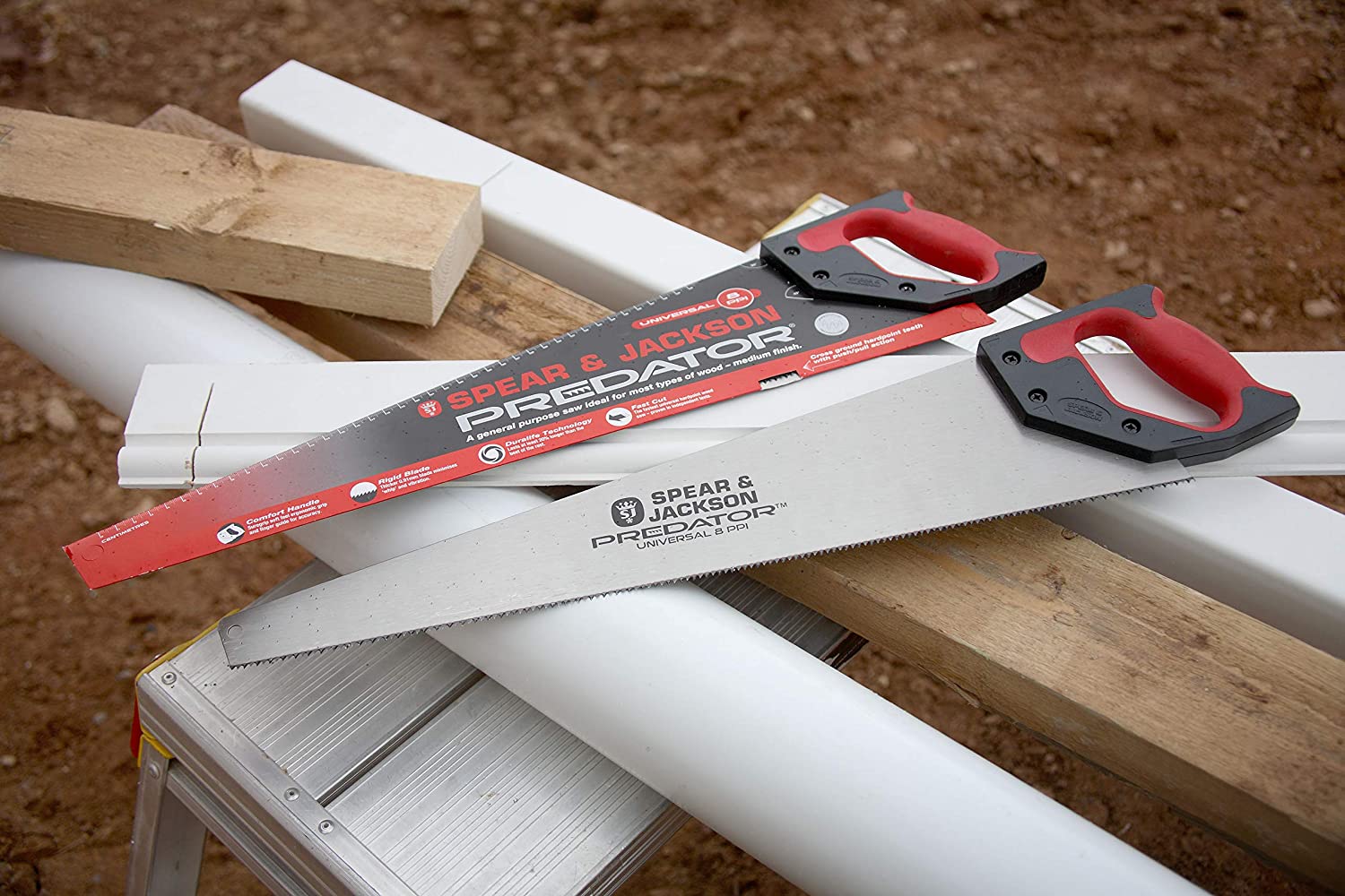 Spear & Jackson B9822 Predator Universal Wood Saw 22" x 8 Points Per Inch, Blue, Universal 22" x 8 ppi - Image 4