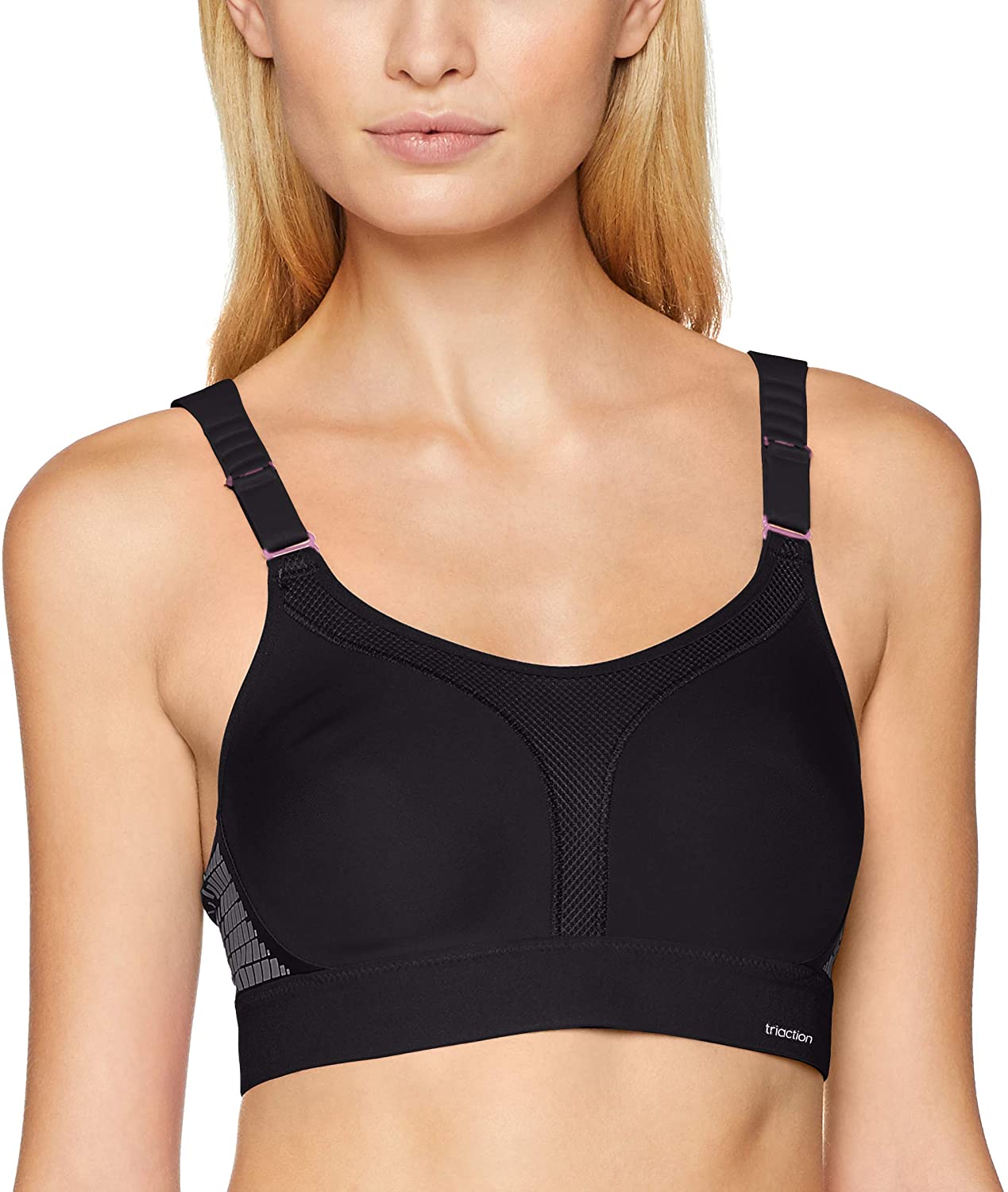 Triumph Women's Extreme Lite N Ex Sports Bra Non-Wired, Black, 34DD