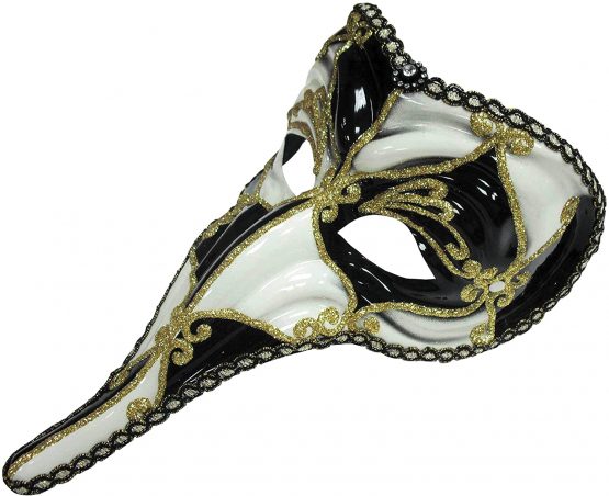 Bristol Novelty EM420 Loki Mask on Headband, Mens, Black/White, One Size