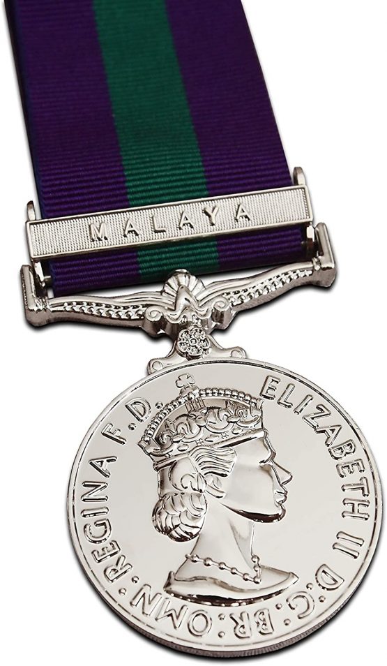 Trikoty General Service Medal with Malaya Clasp Full Size GSM 1918-62 ER II REPRO Military