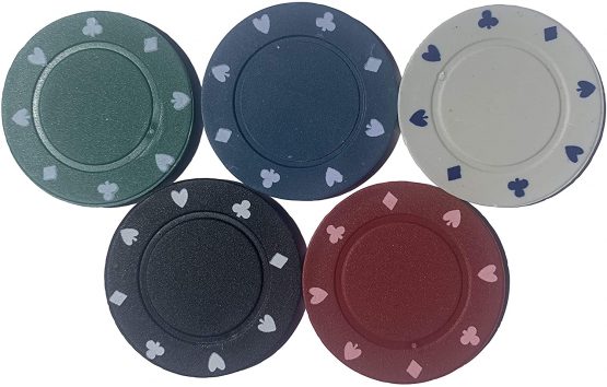 125 x SUITED POKER CHIPS - 5 SEALED STRIPS OF 25 - Image 2