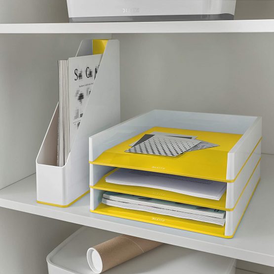 Leitz 53621016 Magazine File, A4, WOW Range, Dual Colour White/Yellow - Image 2
