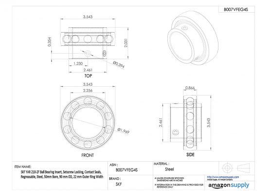 SKF YAR 210-2F Bearing Only Insert Bearing, steel - Image 2