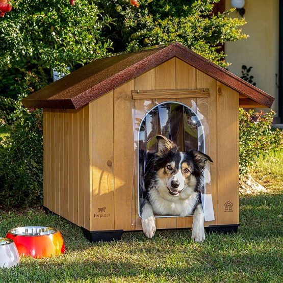 Ferplast Dog kennel door for model DOMUS EXTRA LARGE, BAITA 100 and BAITA 120, CANADA 6, Outdoor kennel door, Transparent PVC rainproof, windproof, coldproof, 35 x 59 cm - Image 2