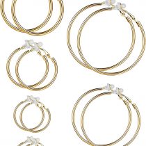 6 works Earrings Clip On Earrings Non Piercing Earrings Set for Women and Girls 6 Sizes (Gold Color), Rose Gold,Gold,Silver