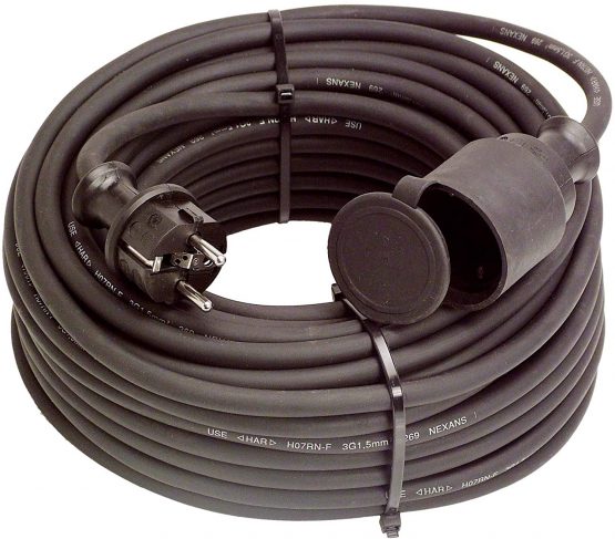 as - Schwabe Rubber Extension H07RN-F 3G2.5 IP44 Industry Construction Site Black, 60382