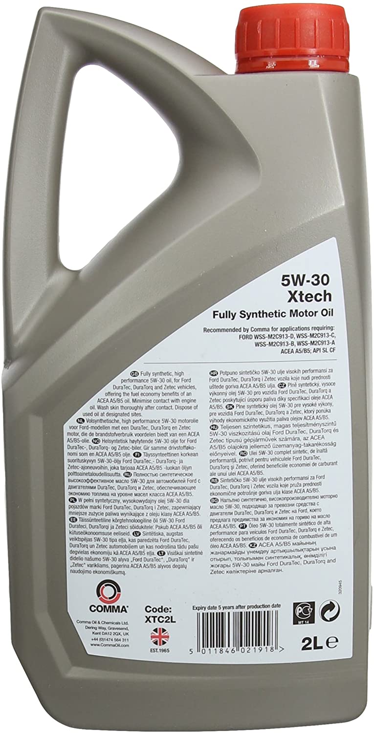 Comma XTC2L 2L XTech Fully Synthetic 5W30 Motor Oil - Grey - Image 2