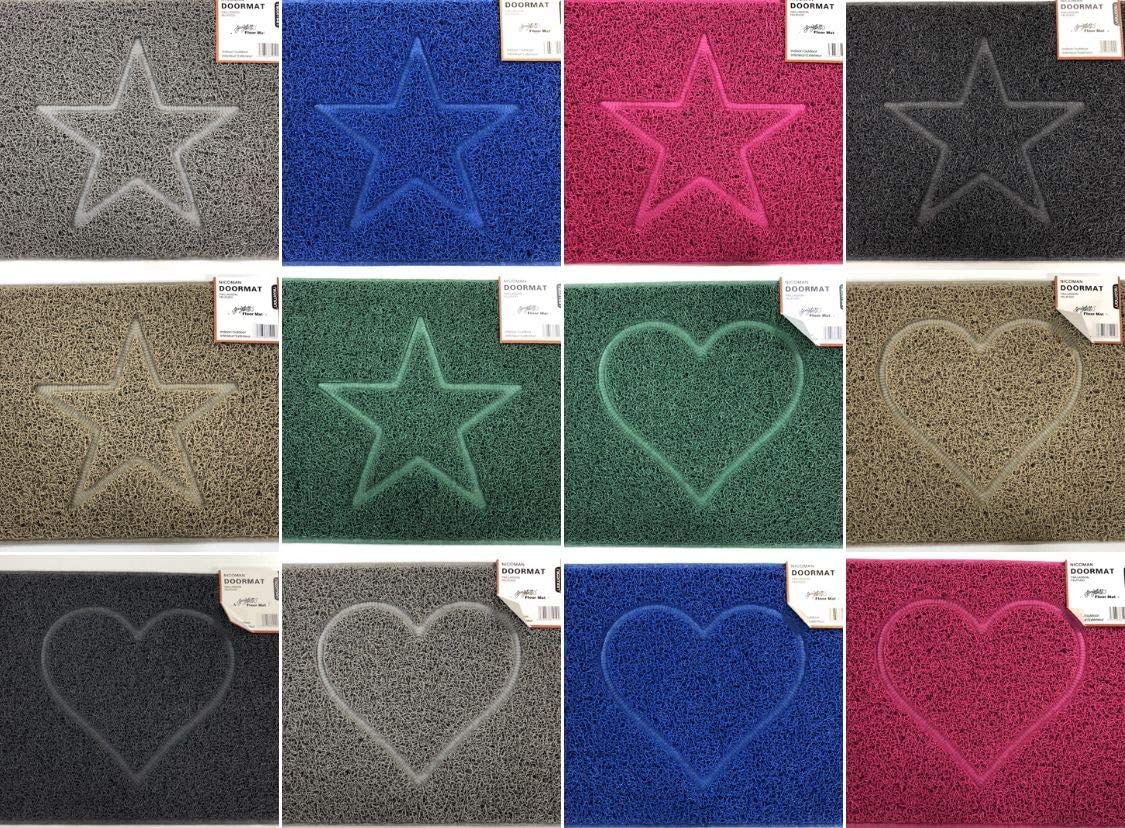 Nicoman Heart Shape Embossed Entrance Door Mat Non Slip Dirt Trapper PVC Spaghetti Mat with Rubber Base - Image 2