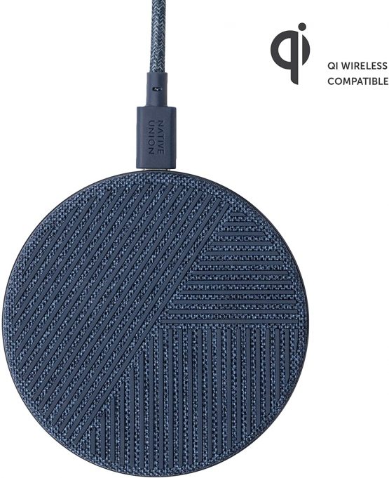 Native Union DROP - High Speed Wireless Charger [Qi Certified] 10W Non-Slip Fast Wireless Charging Pad - Compatible with iPhone 12/12 Pro/12 Pro Max/12 mini/11/11 Pro/11 Pro Max (Indigo) - Image 2
