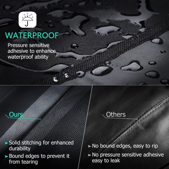 COSORO Barbecue Cover Waterproof Oxford Cloth - Heavy Duty BBQ Grill Cover Rain-proof & Dust-proof & Anti-UV Outdoor Garden Grill Protector for Weber, Brinkmann, Holland, Char Broil, Jenn Air - Image 3