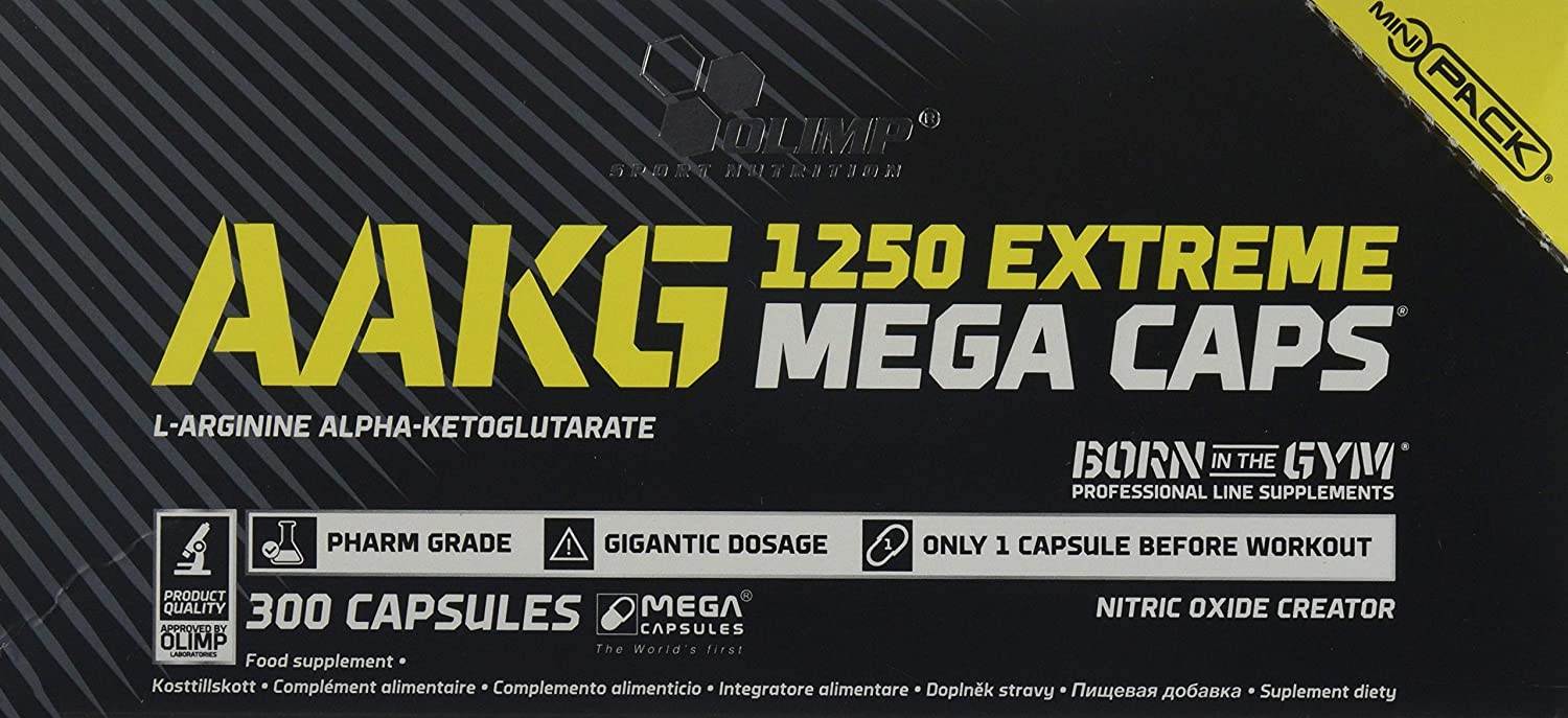 Olimp AAKG 1250 Extreme Mega Caps (300 Capsules), White, 300 count (Pack of 1)