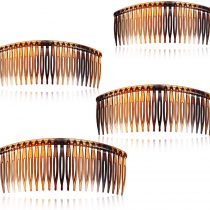 4 Packs Tort Slide Comb Tortoise Shell Side Comb Plain Hair Comb Large Tort Hair Combs Slides 12.5 cm Hair Side Comb Set