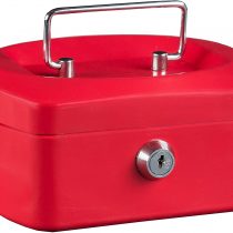 Idena 50026 Cash Box 6 Inches Size 155 x 120 x 90 mm Red
