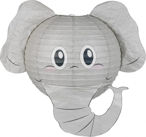 Amonev Elephant Lampshade Decorative Animal Lampshades for Children Bedroom playrooms Baby Nursery Lighting Fun and Vibrant Colours Pendant Lights and Ceiling Shades Unique lampshade, Grey, AAWLELE01