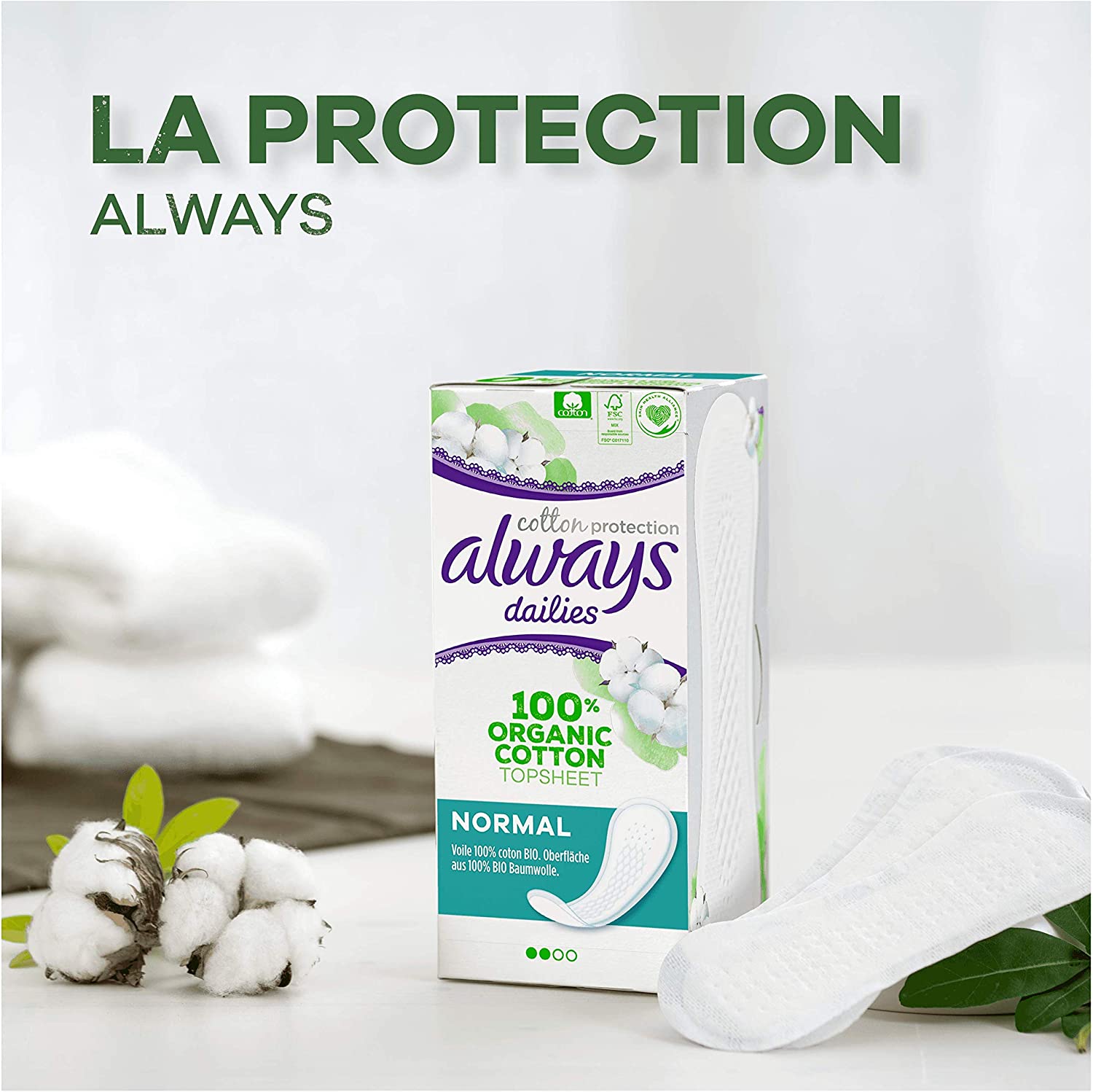 Always Ultra Cotton Protection, 38 Normal Pantyliners, Regular - Image 4
