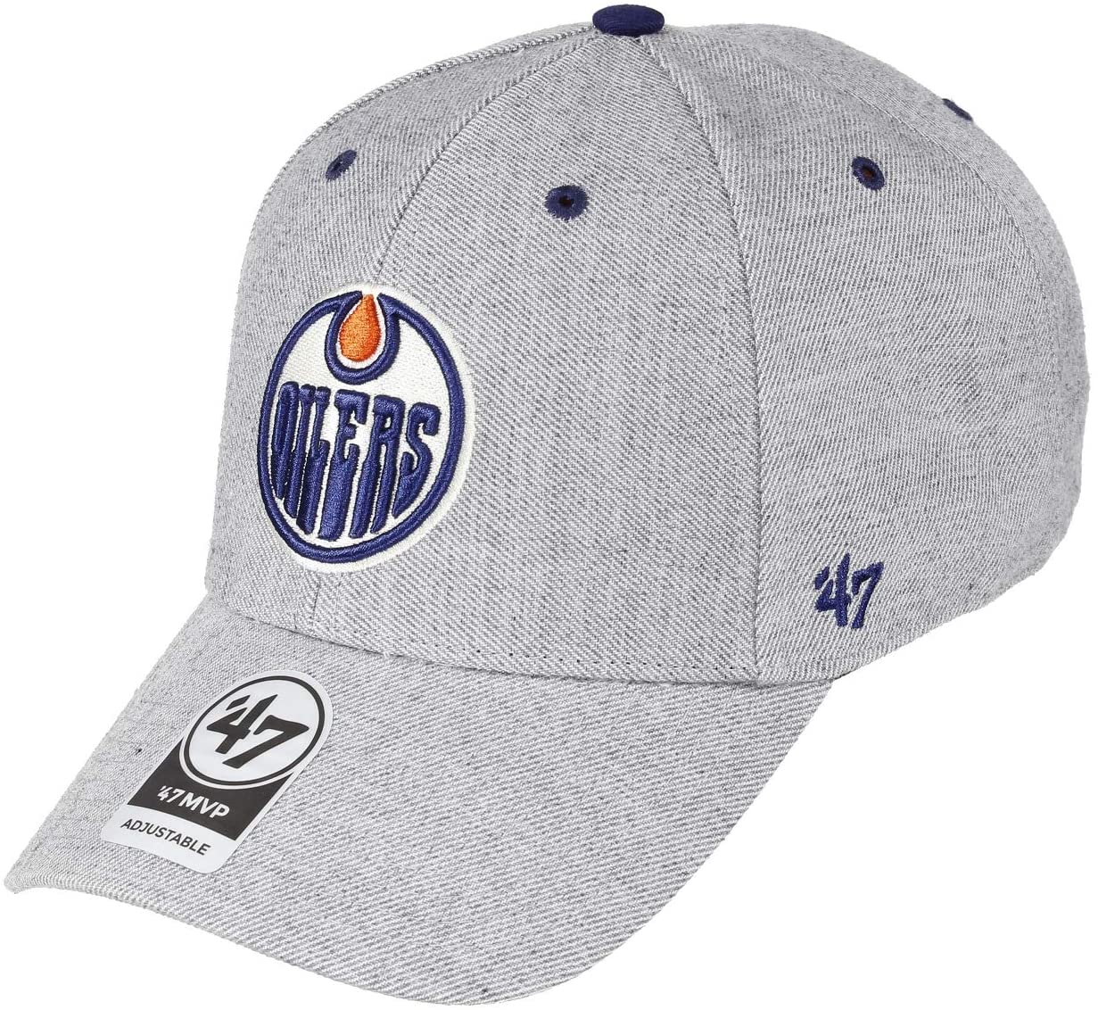 47 Brand Edmonton Oilers Adjustable Cap MVP NHL Storm Cloud Charcoal - One-Size, Oilers-Charcoal