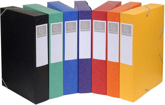 Exacompta Ref - 16000H Cartobox Elasticated Filing Boxes, 25 x 33 cm Suitable for A4+ Documents, 60 mm Spine and Made from Pressboard, Random Coloured Delivered - Image 4
