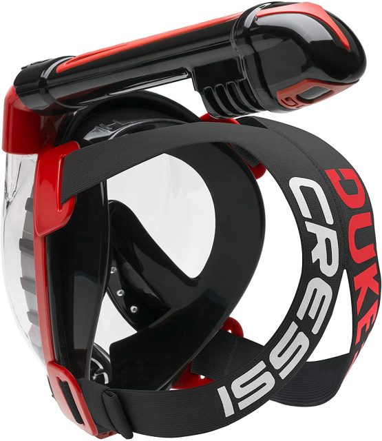 Cressi Duke Full Face Mask for Vision Snorkeling Whit Dry Tube, Black/Red, M/L - Image 4
