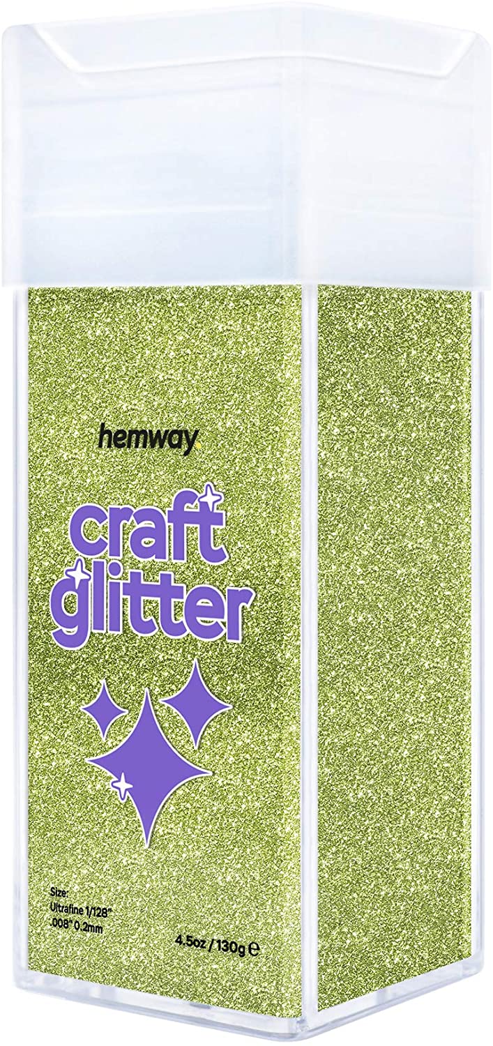 Hemway Glitter Shaker Lime Green 110g Ultrafine, Craft Glitter Shaker for Resin & Epoxy Crafts, Christmas Art Supplies, Nail
