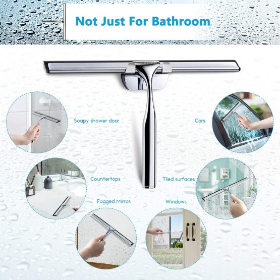 Love-KANKEI Stainless Steel Shower Squeegee with Silicone Wiper Lip Duschabzieher - Image 3
