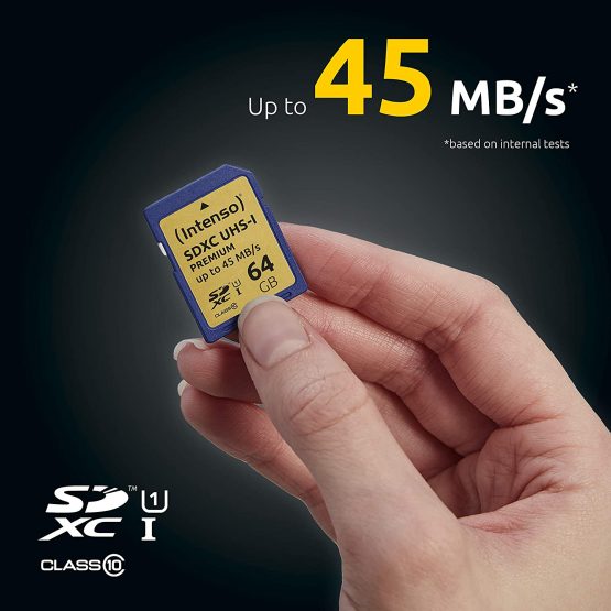 Intenso Premium SDXC Memory Card, Class 10 UHS-I, 64 GB, Blue - Image 4