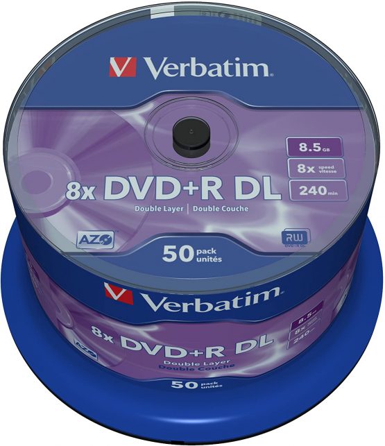 Verbatim 43758 DVD+R 8x DL Matt Silver 50 pack