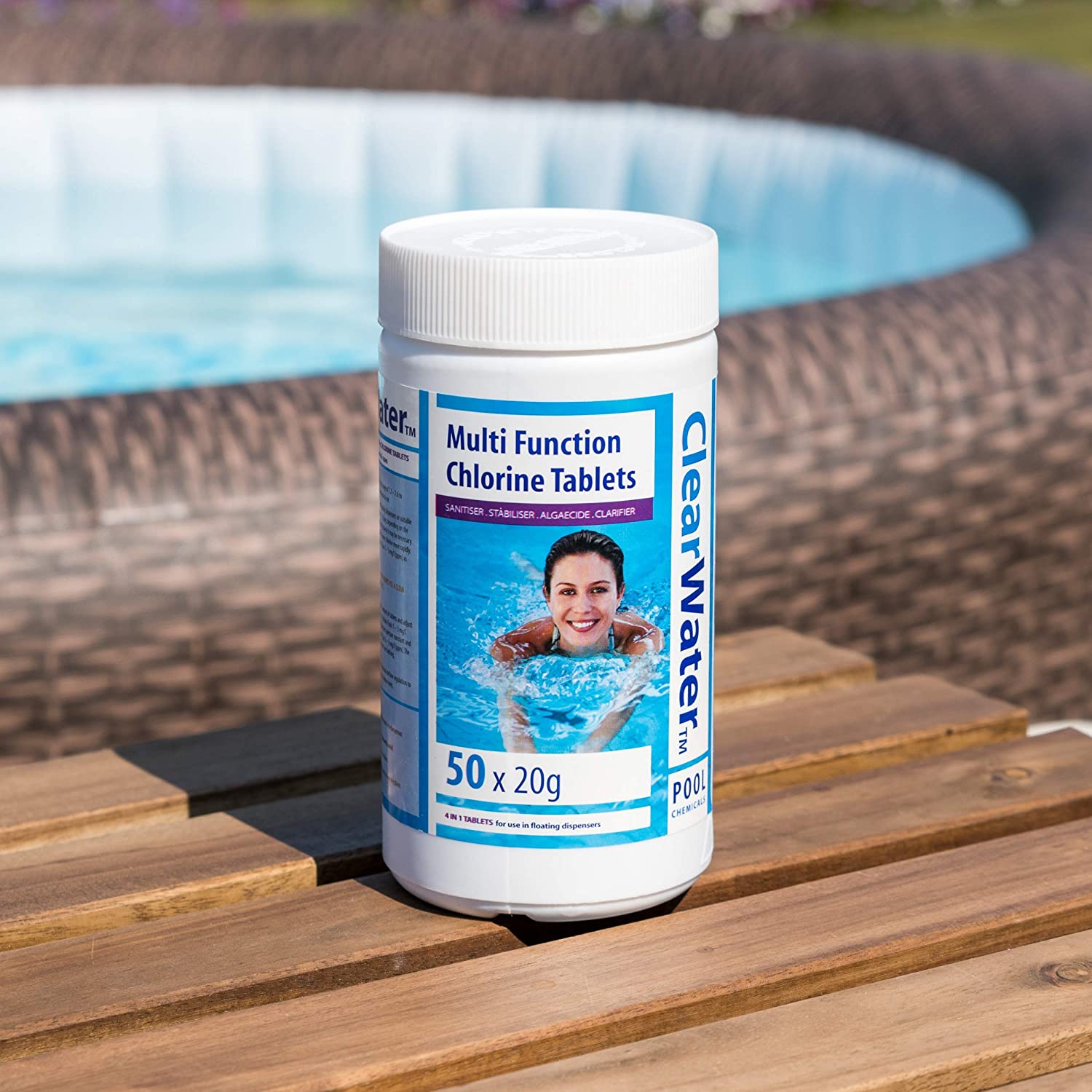 Clearwater 1 kg Multifunction Chlorine Tablets, 4-in-1 Dispenser Tablets (Sanitiser, Stabiliser - Image 2