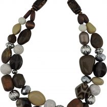 Bocar 2 Layer Statement Chunky Beaded Fashion Necklace for Women Gifts (NK-10384)