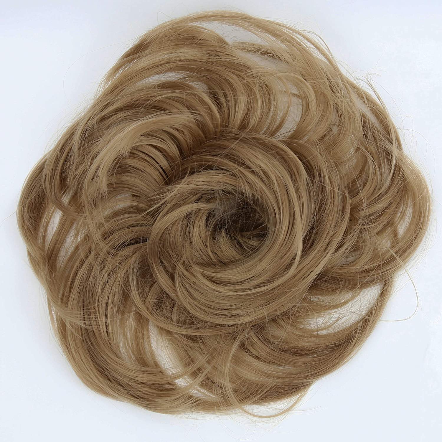 CAISHA Synthetic Fiber Hairpiece Scrunchie Scrunchy Updo Slightly Wavy Dark Blonde G9B, dark blonde #16 G9B, 17 cm x 2 cm - Image 4