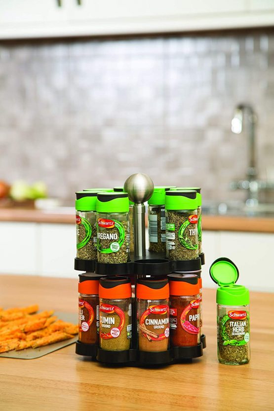 Premier Housewares 2-Tier Spice Rack with 16 Schwartz Spices - Image 2