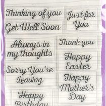 Dovecraft DCBS186 Clear Set-General Occasion Sentiments-11 Thoughtful Phrases-for Card Making, Stamping, Embossing, DIY, Papercraft, Home Décor & Scrapbooking, One Size