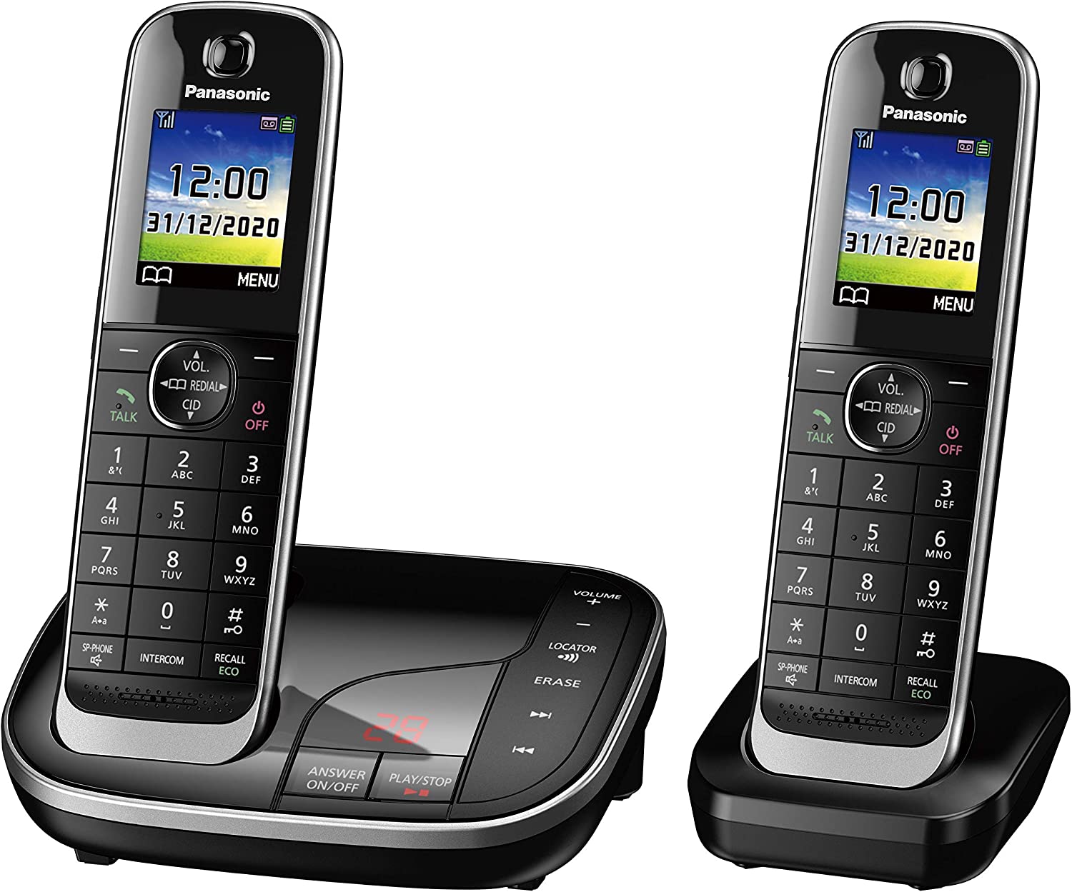 Panasonic KXTGJ324EB Quad Handset Cordless Home Phone with Nuisance